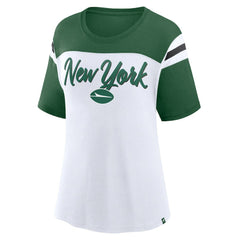 New York Jets Women's Cheer Chant Fashion Crop Top - White/Green - Fanatics