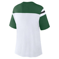 New York Jets Women's Cheer Chant Fashion Crop Top - White/Green - Fanatics