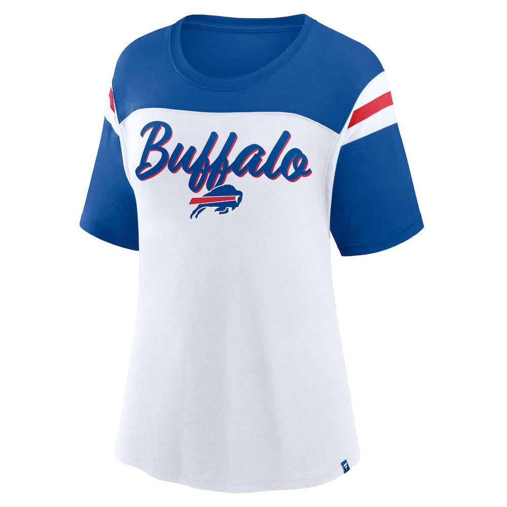Buffalo Bills Women's Cheer Chant Fashion Crop Top - White/Royal - Fanatics