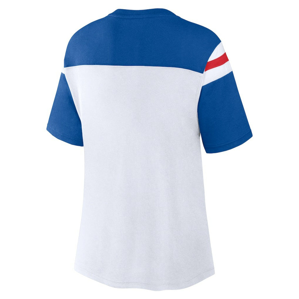 Buffalo Bills Women's Cheer Chant Fashion Crop Top - White/Royal - Fanatics