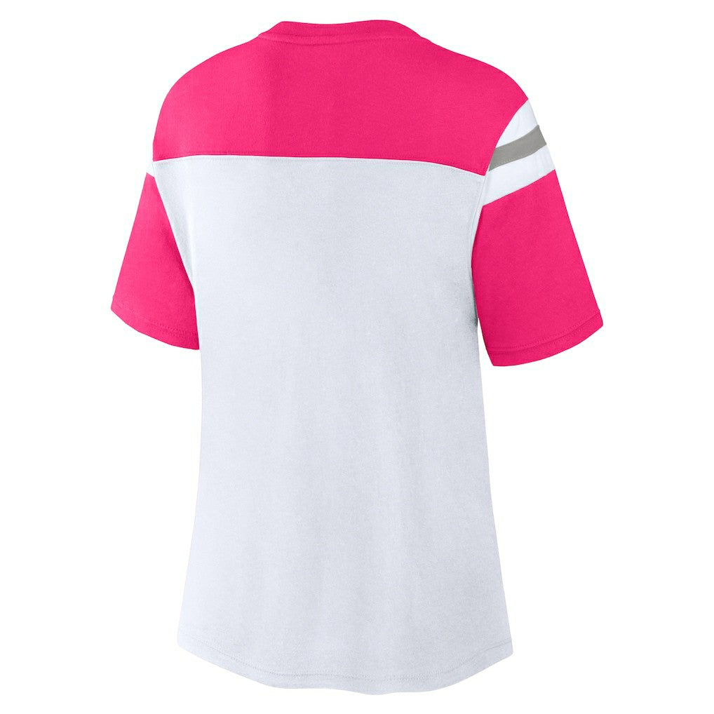 Dallas Cowboys Women's Cheer Chant Fashion Crop Top - White/Pink - Fanatics