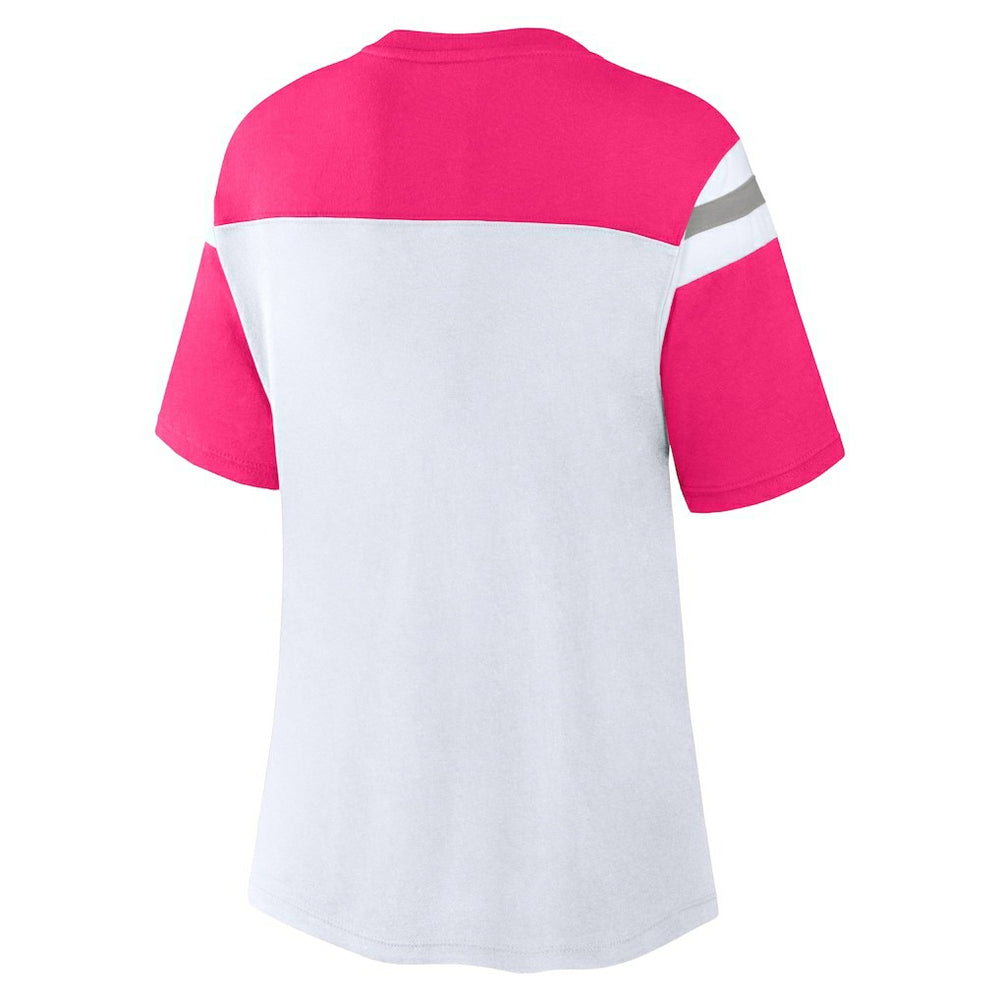 Dallas Cowboys Women's Cheer Chant Fashion Crop Top - White/Pink - Fanatics
