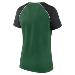 New York Jets Women's Glittered Primary Raglan T-Shirt - Green/Black - Fanatics