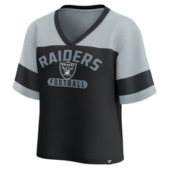 Las Vegas Raiders Women's Homeschool Jersey Poly V-Neck
Fashion Top - Black/Silver - Fanatics