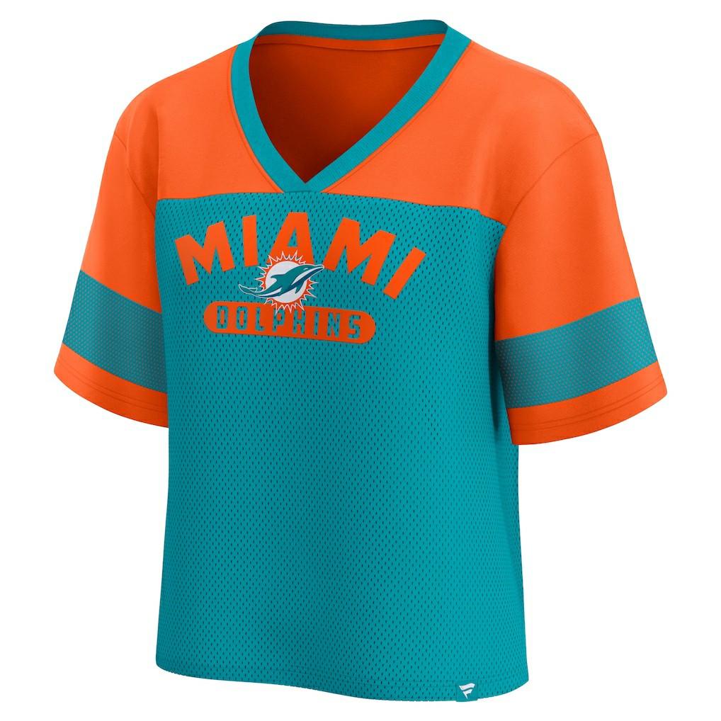 Miami Dolphins Women's Homeschool Jersey Poly V-Neck
Fashion Top - Aqua/Orange - Fanatics