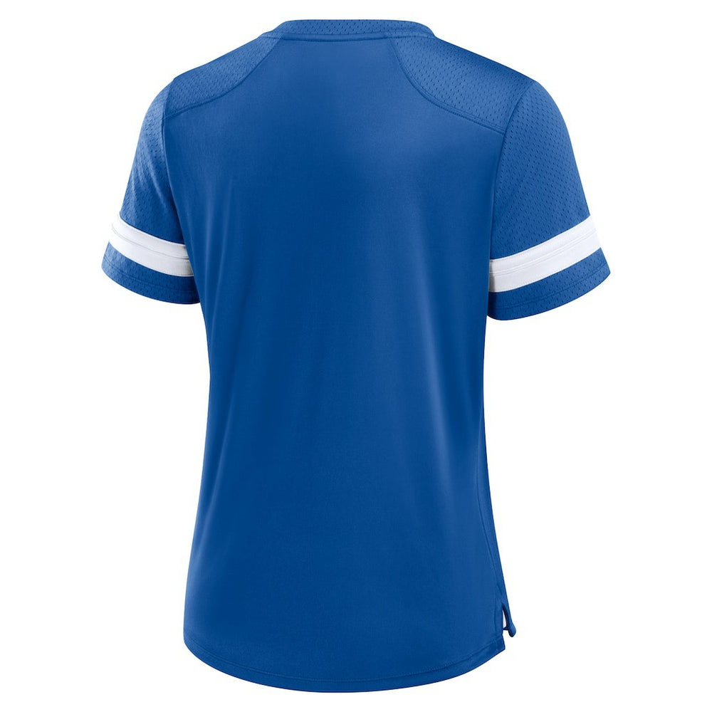 Indianapolis Colts Women's Play Script Lace-Up T-Shirt - Royal - Fanatics