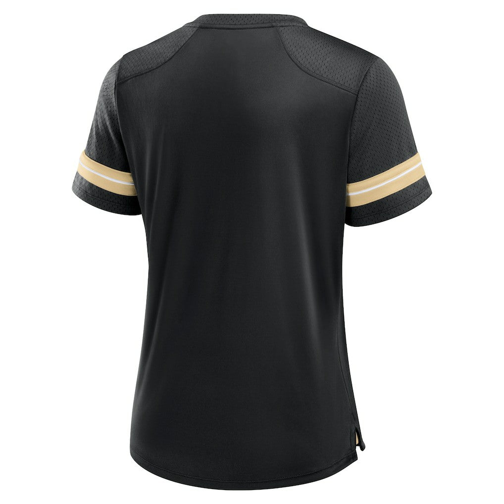 New Orleans Saints Women's Play Script Lace-Up T-Shirt - Black - Fanatics