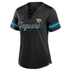 Jacksonville Jaguars Women's Play Script Lace-Up T-Shirt - Black - Fanatics