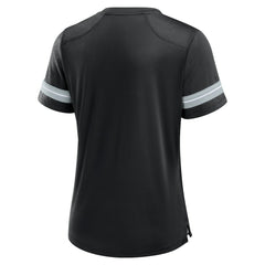 Las Vegas Raiders Women's Play Script Lace-Up T-Shirt - Black - Fanatics