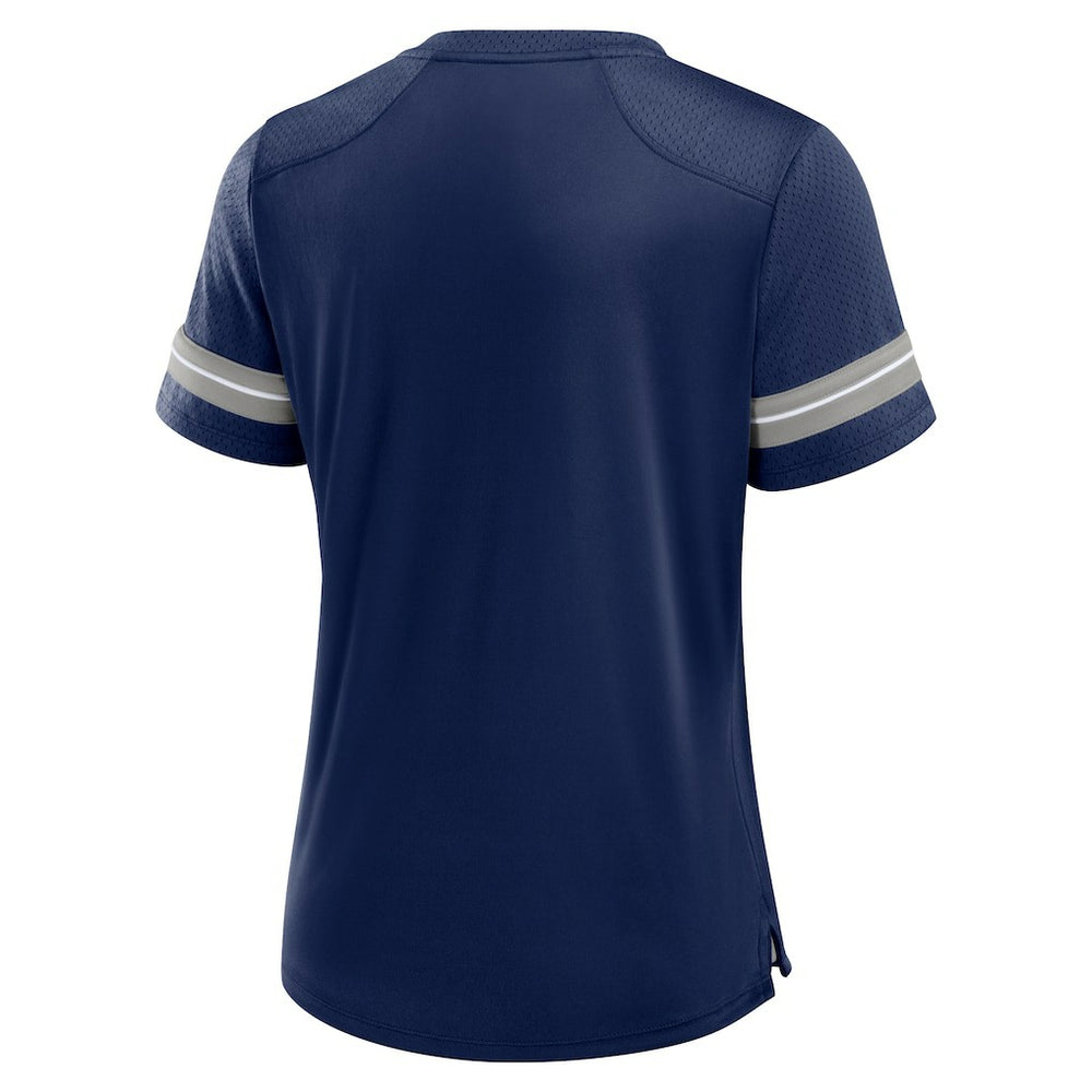 Dallas Cowboys Women's Play Script Lace-Up T-Shirt - Navy - Fanatics