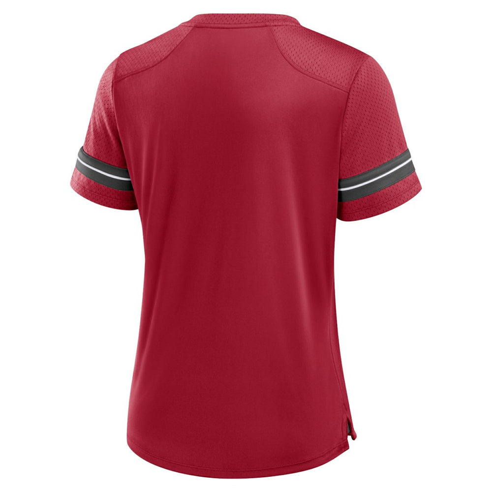 Tampa Bay Buccaneers Women's Play Script Lace-Up T-Shirt - Red - Fanatics