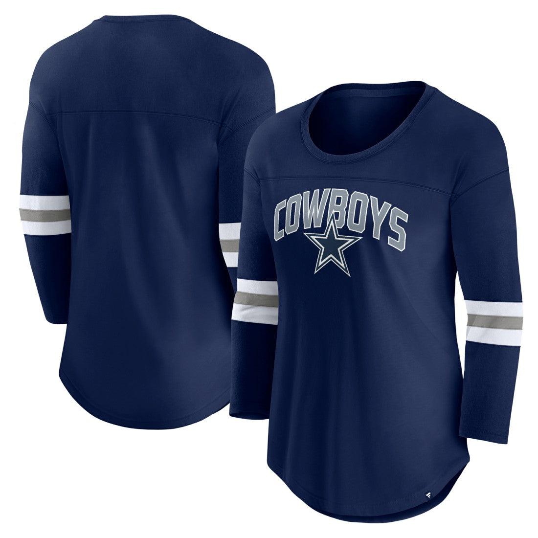 Dallas Cowboys Women's First Team Arch Logo 3/4 Sleeve T-Shirt - Navy - Fanatics