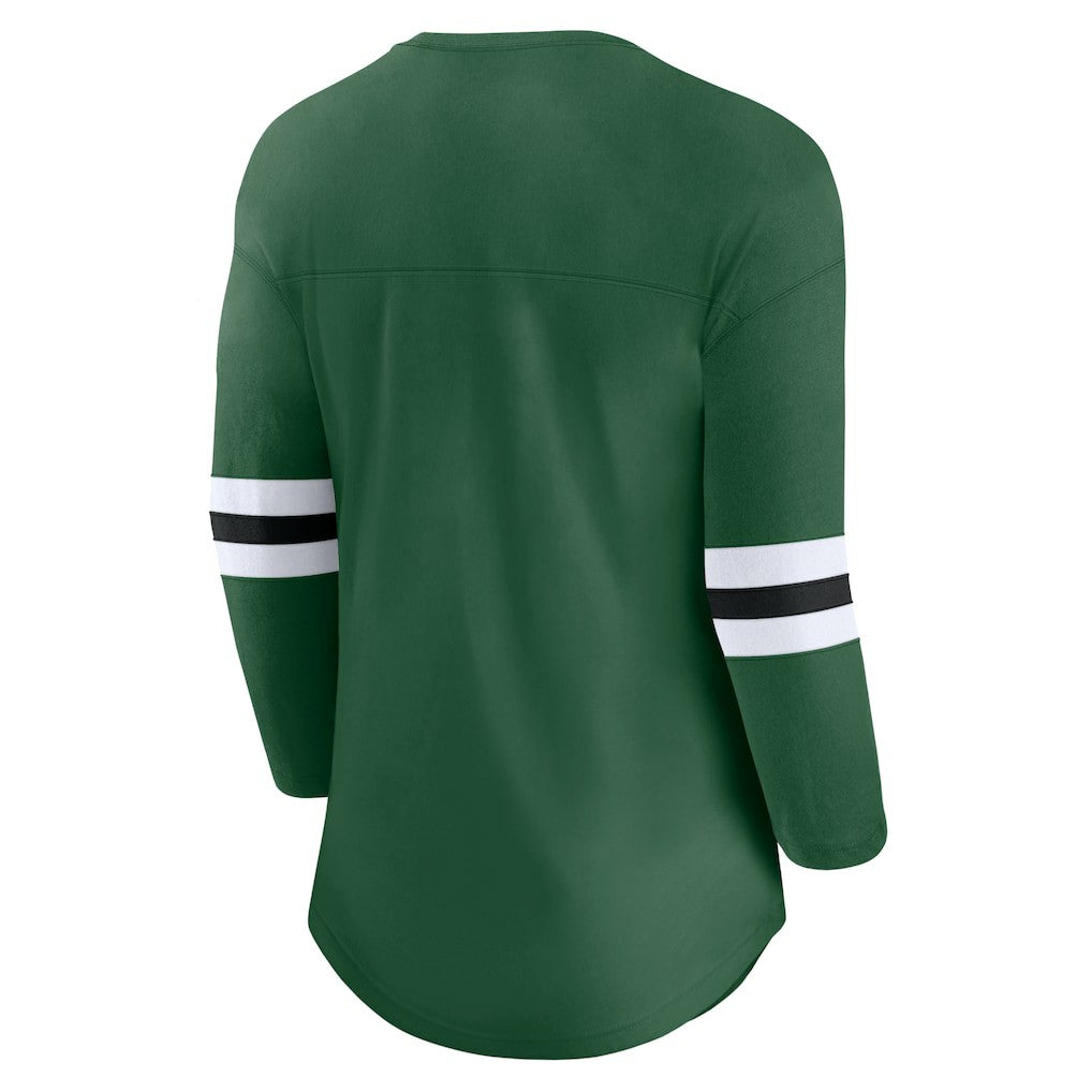 New York Jets Women's First Team Arch Logo 3/4 Sleeve T-Shirt - Green - Fanatics
