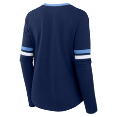 Tennessee Titans Women's Won and Done Lace-Up Long Sleeve Fashion Top - Navy - Fanatics