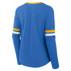Los Angeles Chargers Women's Won and Done Lace-Up Long Sleeve Fashion Top - Powder Blue - Fanatics