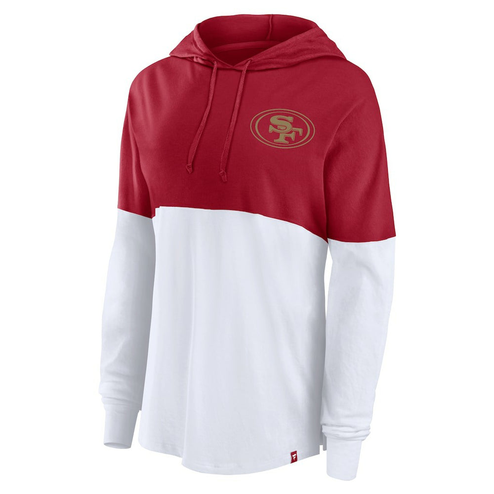 San Francisco 49ers Women's Backup Option Long Sleeve Hoodie T-Shirt - Scarlet/White - Fanatics