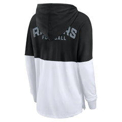 Las Vegas Raiders Women's Backup Option Long Sleeve Hoodie T-Shirt - Black/White - Fanatics
