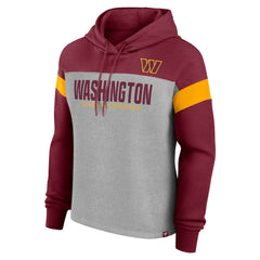 Washington Commanders Women's Bold Play Call Pullover Hoodie - Heather Gray/Burgundy - Fanatics