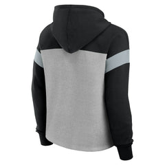 Las Vegas Raiders Women's Bold Play Call Pullover Hoodie - Heather Gray/Black - Fanatics