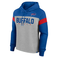 Buffalo Bills Women's Bold Play Call Pullover Hoodie - Heather Gray/Royal - Fanatics