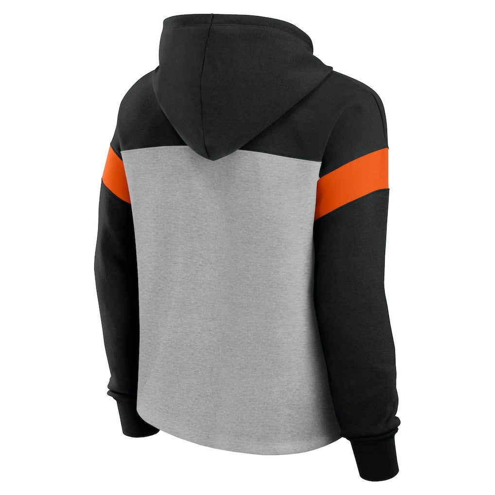 Cincinnati Bengals Women's Bold Play Call Pullover Hoodie - Heather Gray/Black - Fanatics