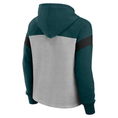 Philadelphia Eagles Women's Bold Play Call Pullover Hoodie - Heather Gray/Midnight Green - Fanatics