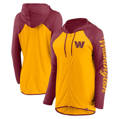 Washington Commanders Women's Script Full-Zip Hoodie - Gold/Burgundy - Fanatics