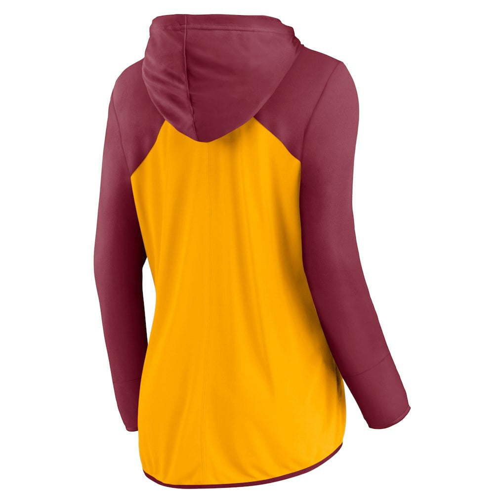 Washington Commanders Women's Script Full-Zip Hoodie - Gold/Burgundy - Fanatics