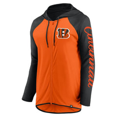 Cincinnati Bengals Women's Script Full-Zip Hoodie - Orange/Black - Fanatics