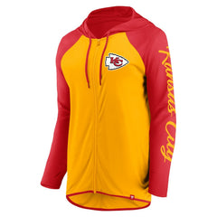 Kansas City Chiefs Women's Script Full-Zip Hoodie - Gold/Red - Fanatics