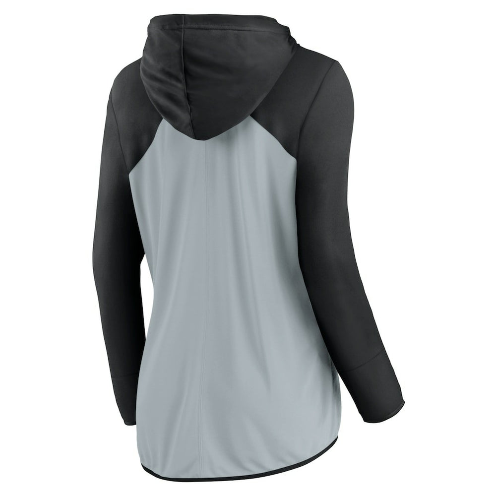Las Vegas Raiders Women's Script Full-Zip Hoodie - Silver/Black - Fanatics