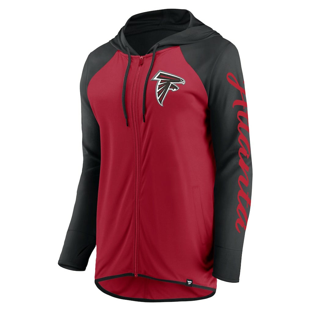 Atlanta Falcons Women's Script Full-Zip Hoodie - Red/Black - Fanatics
