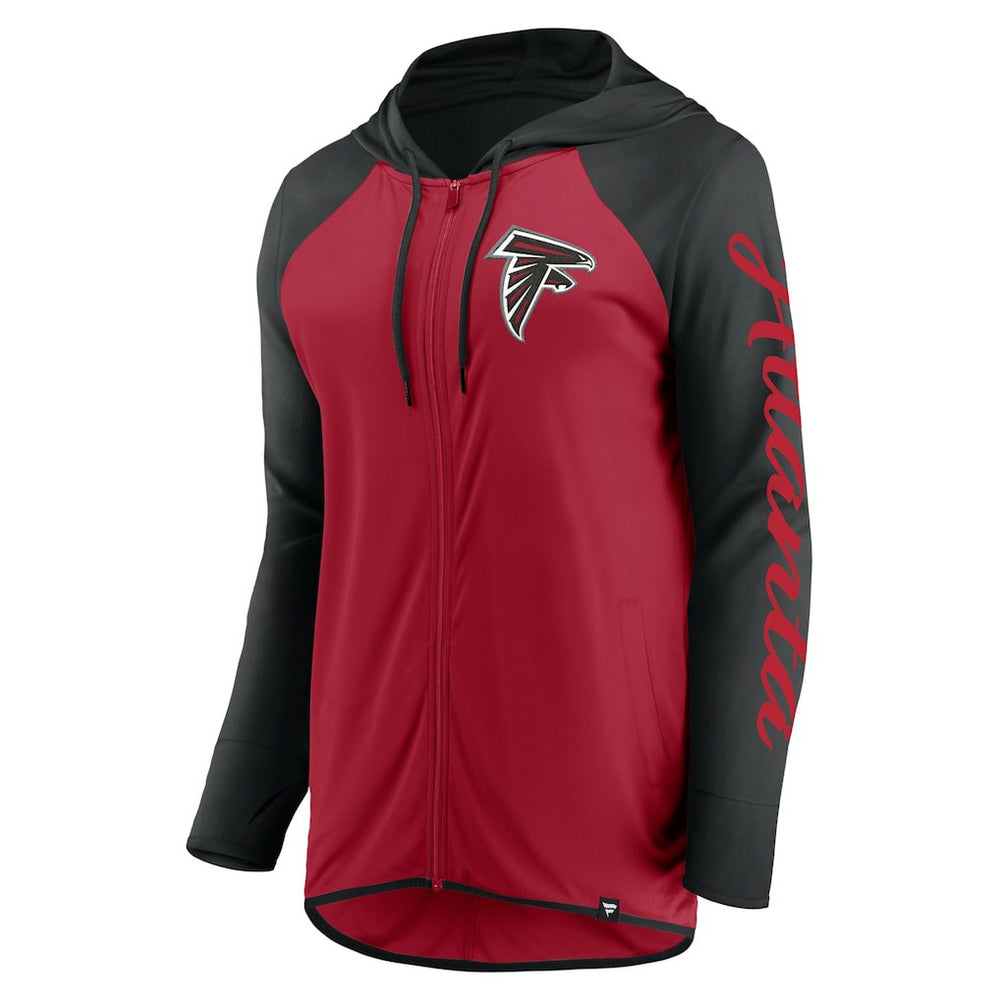 Atlanta Falcons Women's Script Full-Zip Hoodie - Red/Black - Fanatics