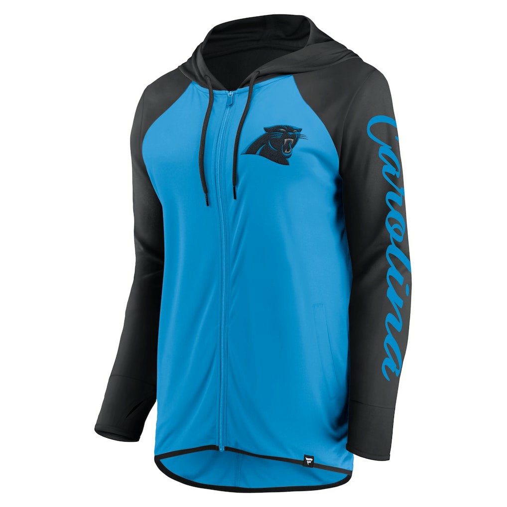 Carolina Panthers Women's Script Full-Zip Hoodie - Blue/Black - Fanatics