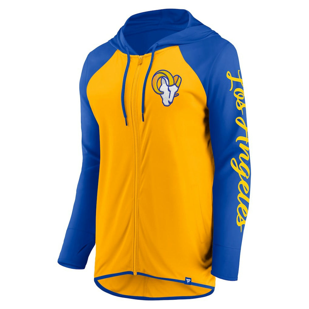 Los Angeles Rams Women's Script Full-Zip Hoodie - Gold/Royal - Fanatics