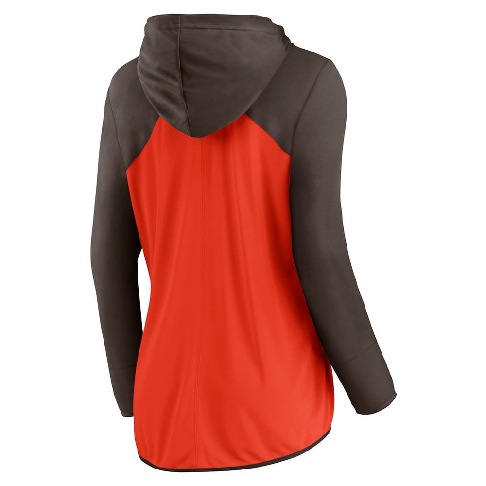 Cleveland Browns Women's Script Full-Zip Hoodie - Orange/Brown - Fanatics