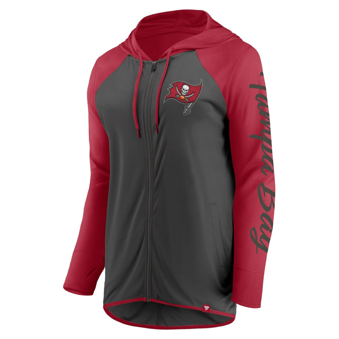 Tampa Bay Buccaneers Women's Script Full-Zip Hoodie - Pewter/Red - Fanatics