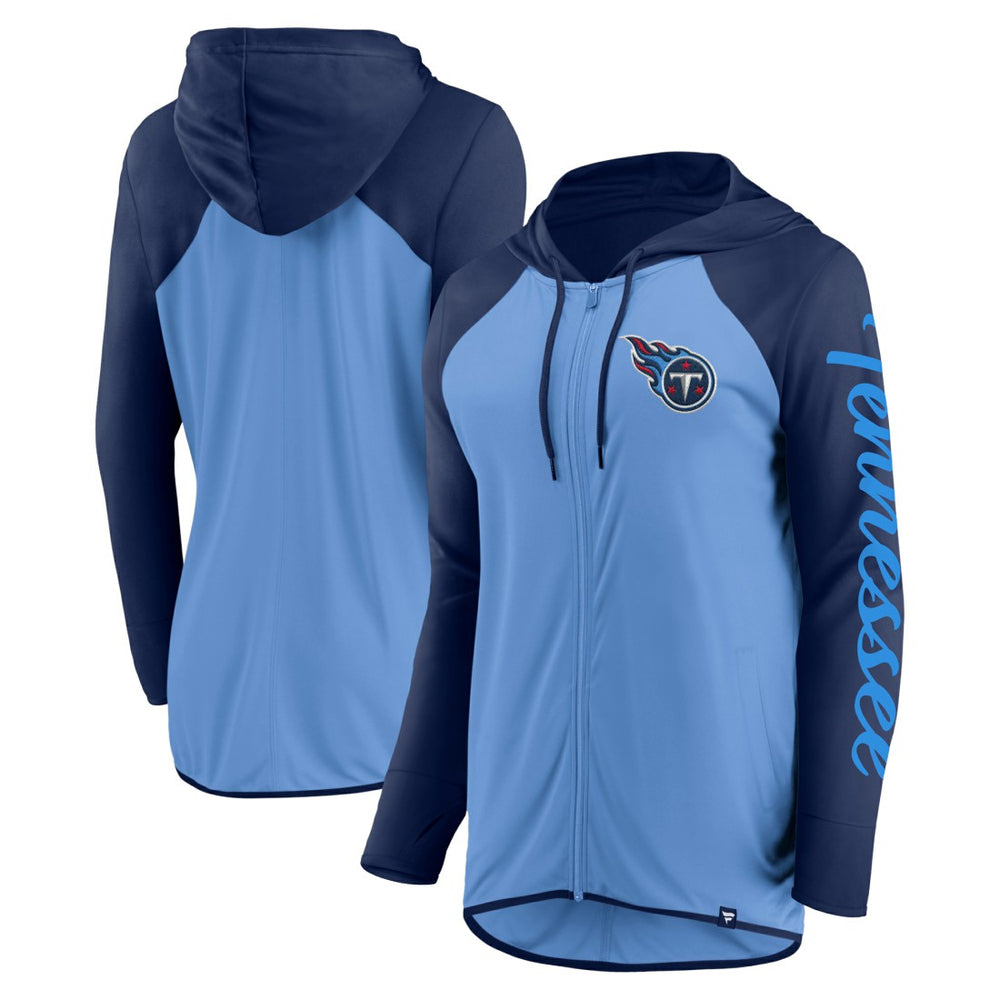 Tennessee Titans Women's Script Full-Zip Hoodie - Light Blue/Navy - Fanatics