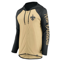 New Orleans Saints Women's Script Full-Zip Hoodie - Gold/Black - Fanatics