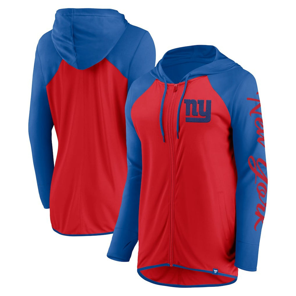 New York Giants Women's Script Full-Zip Hoodie - Red/Royal - Fanatics