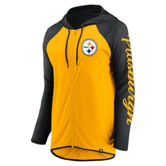 Pittsburgh Steelers Women's Script Full-Zip Hoodie - Gold/Black - Fanatics
