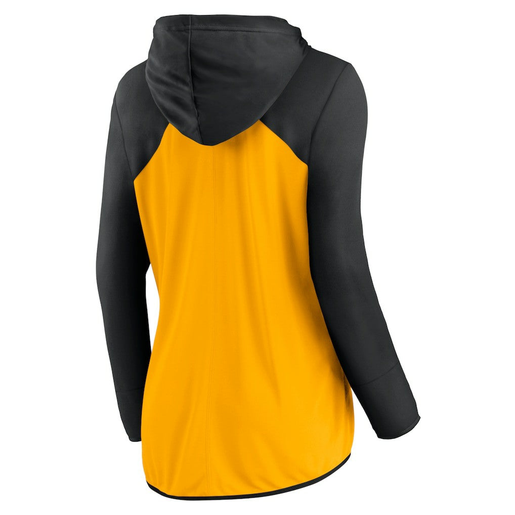 Pittsburgh Steelers Women's Script Full-Zip Hoodie - Gold/Black - Fanatics