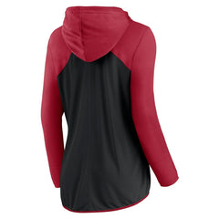 San Francisco 49ers Women's Script Full-Zip Hoodie - Black/Scarlet - Fanatics