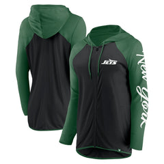 New York Jets Women's Script Full-Zip Hoodie - Black/Green - Fanatics