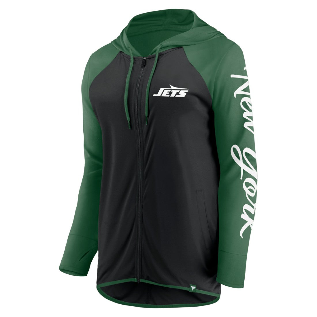 New York Jets Women's Script Full-Zip Hoodie - Black/Green - Fanatics