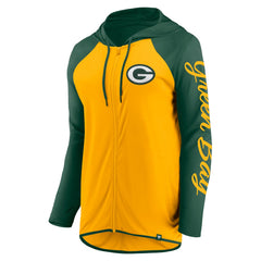 Green Bay Packers Women's Script Full-Zip Hoodie - Gold/Green - Fanatics