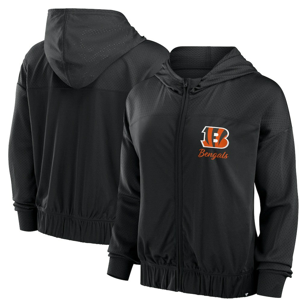Cincinnati Bengals Women's Script Lock Full-Zip Hoodie - Black - Fanatics