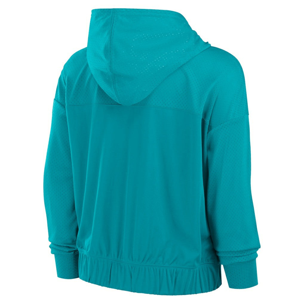 Miami Dolphins Women's Script Lock Full-Zip Hoodie - Aqua - Fanatics