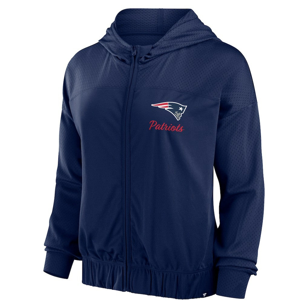 New England Patriots Women's Script Lock Full-Zip Hoodie - Navy - Fanatics