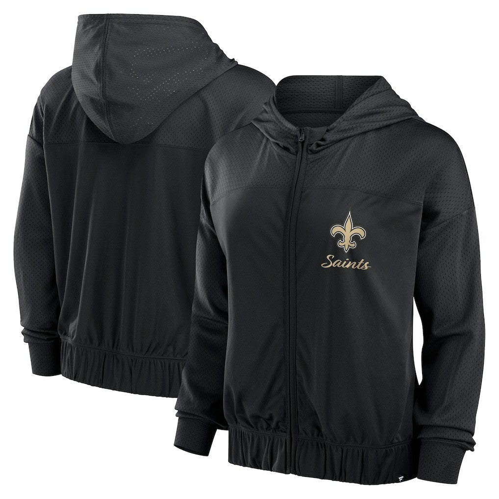 New Orleans Saints Women's Script Lock Full-Zip Hoodie - Black - Fanatics